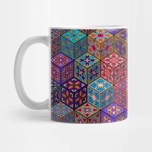 Vintage patchwork with floral mandala elements Mug